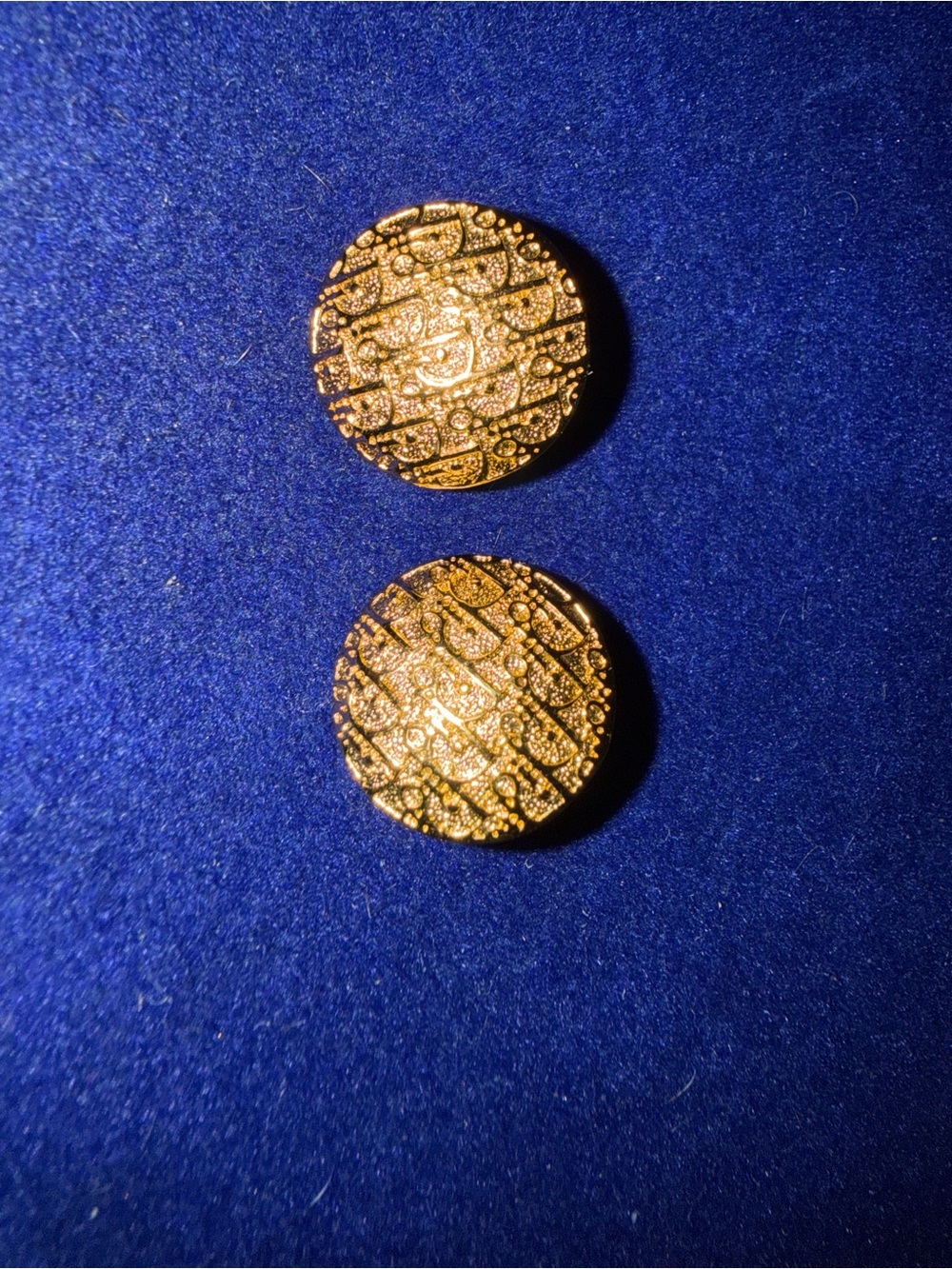 Dior Gold Textured Round Hair Buttons
